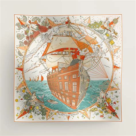 hermes scarf viking ships|hermes scarf world war 2.